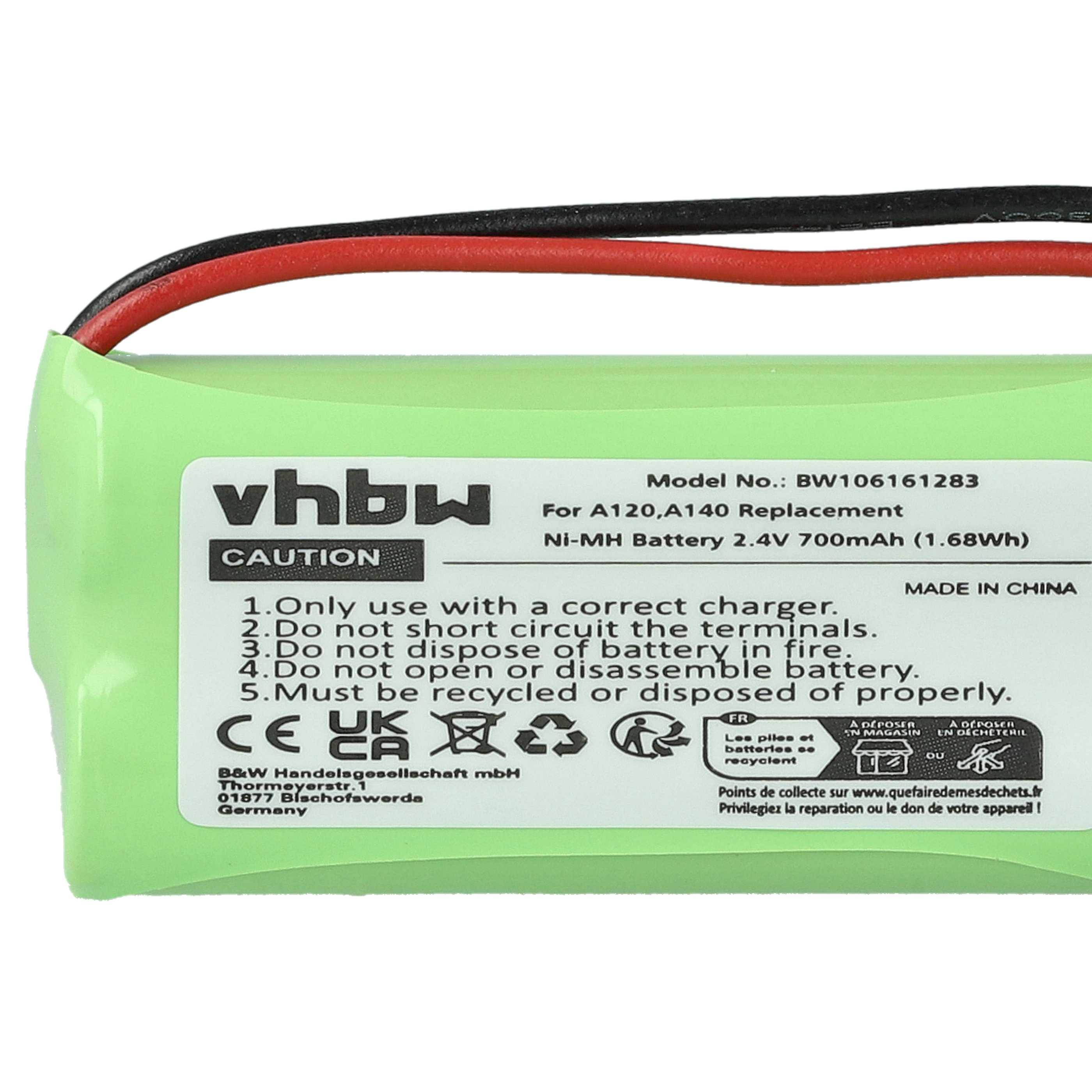 vhbw Akku kompatibel mit Siemens Gigaset A12, A14, A24, A26, A145, A260, AS140, AL4H, Q063, Universum CL15, SL15 schnurlos Festnetz Telefon (700