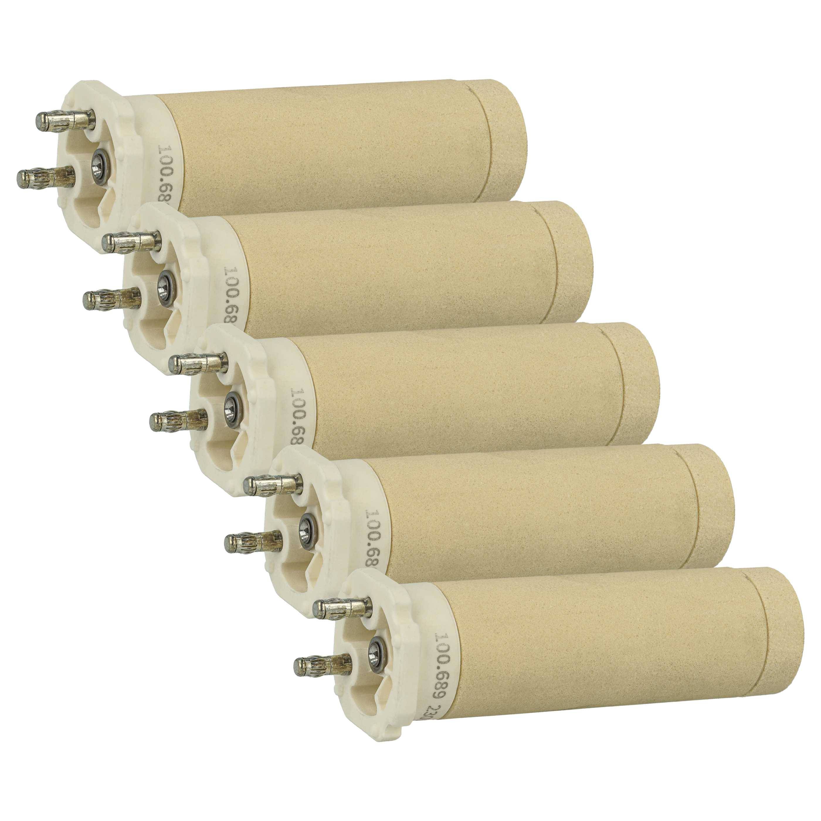 vhbw 5x Heizelement kompatibel mit Leister Triac S Heißluftschweißpistole - Keramik Heizkern, 3,1 x 10,2 cm