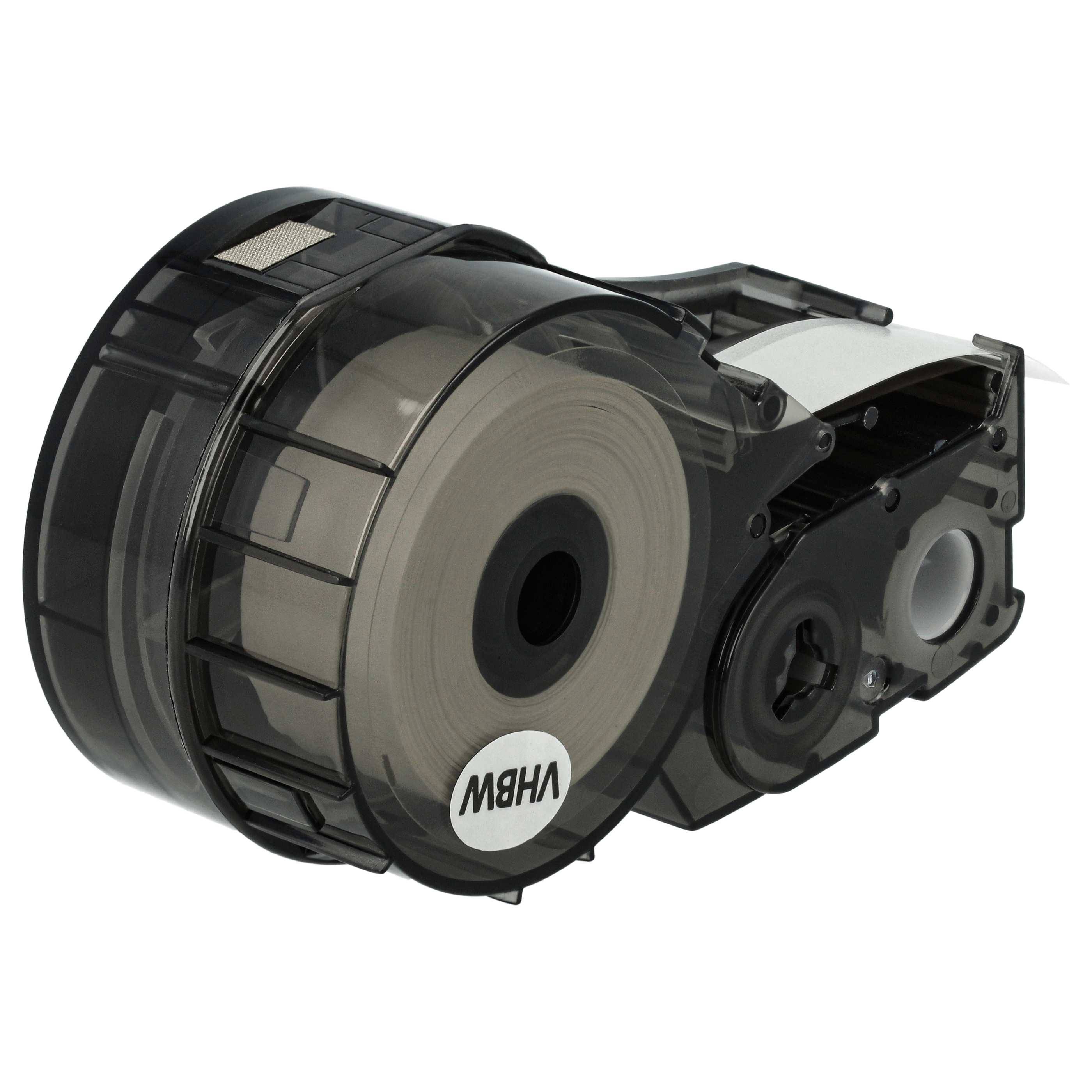 vhbw Schriftband-Kassette kompatibel mit Brady BMP21, BMP21-LAB, BMP21-PLUS, ID PAL, LABPAL Etiketten-Drucker 12,7mm Schwarz auf Weiß