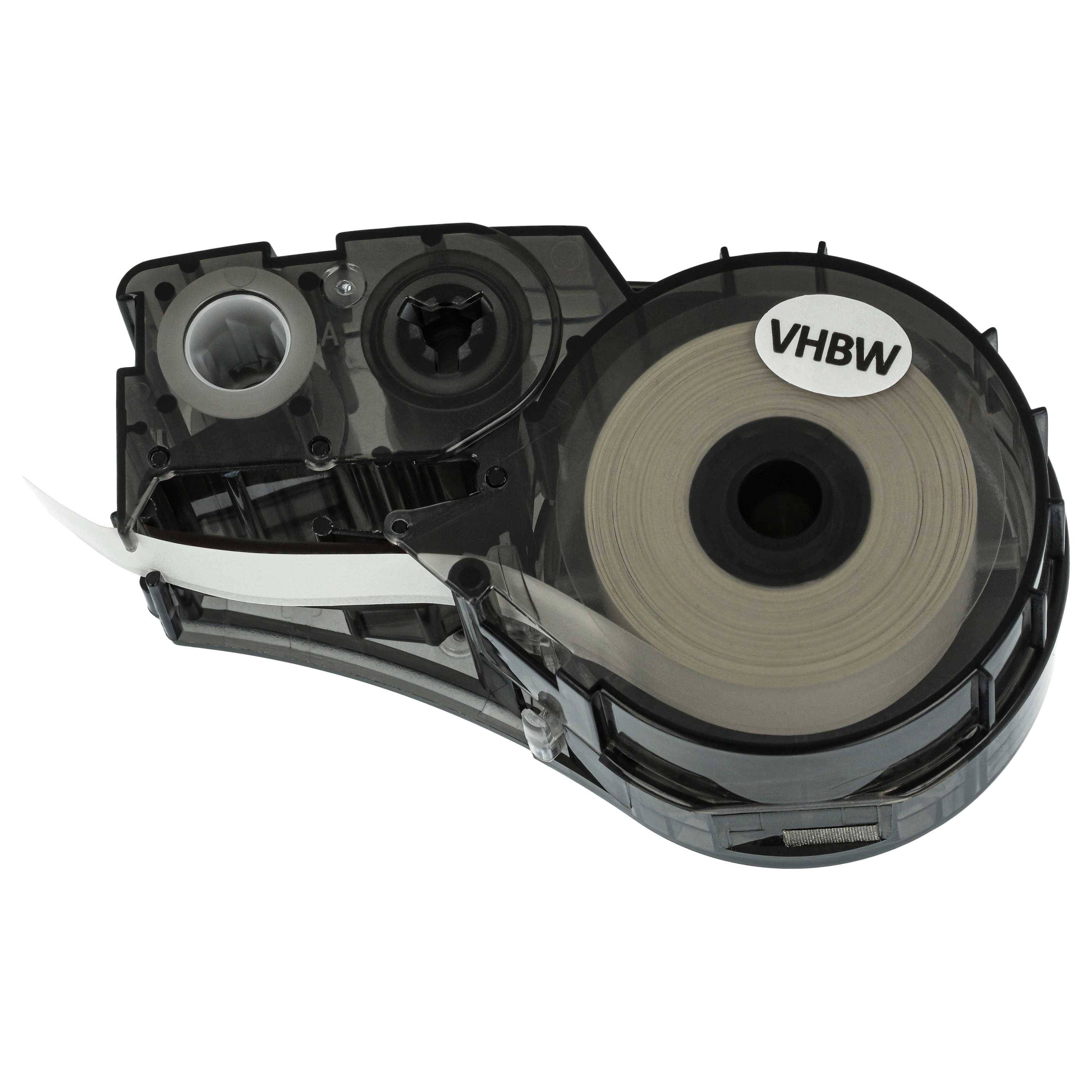 vhbw Schriftband-Kassette kompatibel mit Brady BMP21, BMP21-LAB, BMP21-PLUS, ID PAL, LABPAL Etiketten-Drucker 12,7mm Schwarz auf Weiß