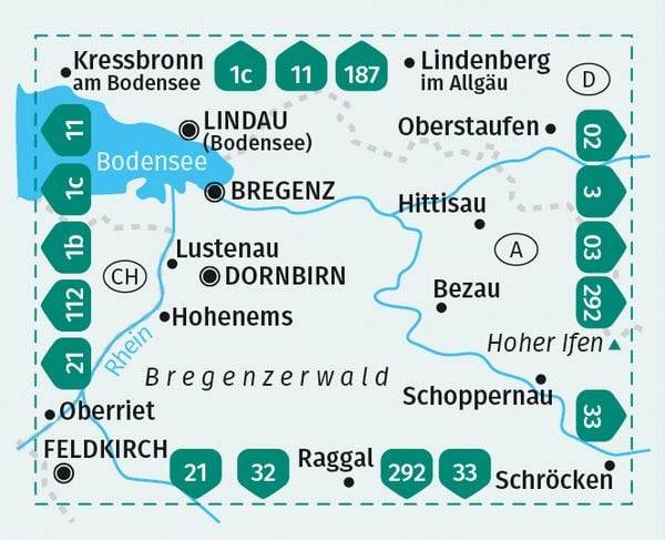 KOMPASS Wanderkarte 2 Bregenzerwald, Westallgäu 1:50.000