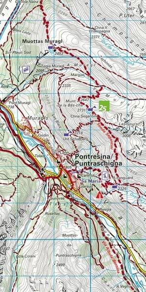 Bernina - Pontresina / Val Poschiavo 47 Wanderkarte 1:40 000 matt laminiert