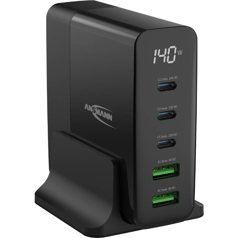 ANSMANN USB-Tisch-Ladegerät DC5140PD, 5 Port, 140 Watt