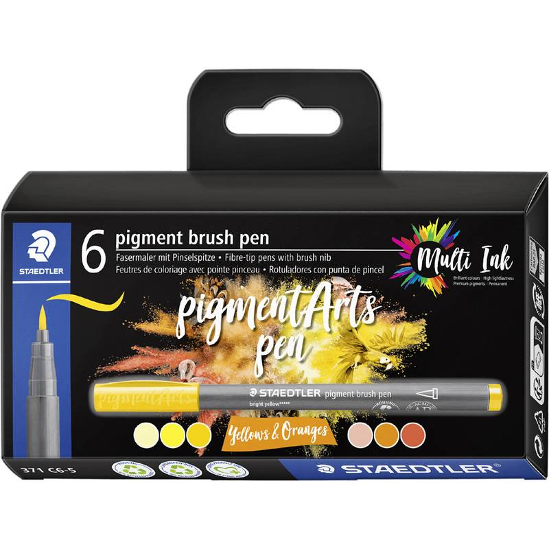 STAEDTLER Fasermaler pigment brush pen "Yellows & Oranges"