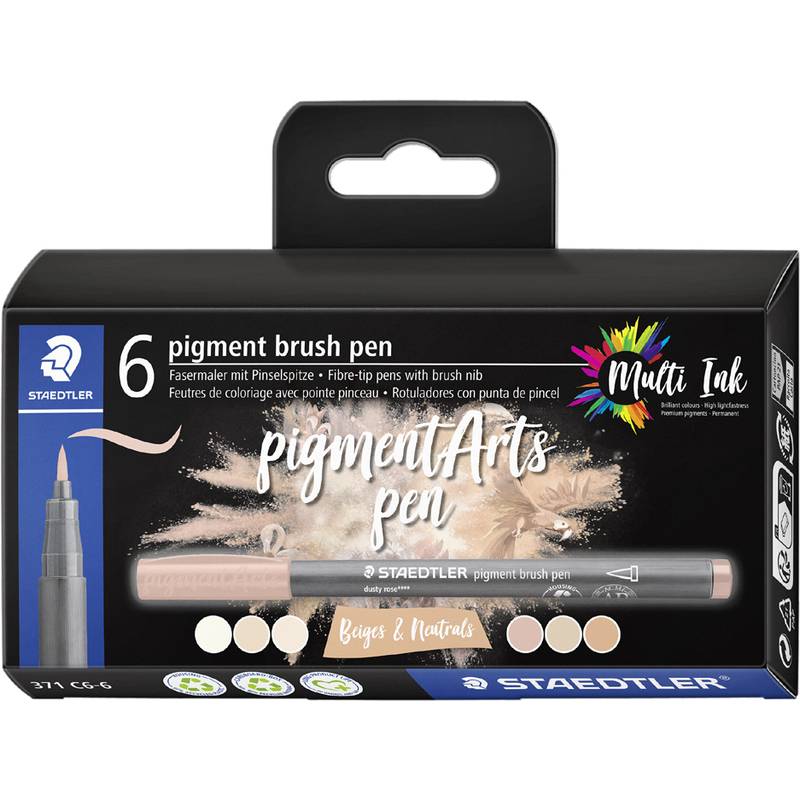 STAEDTLER Fasermaler pigment brush pen "Nudes & Beiges"