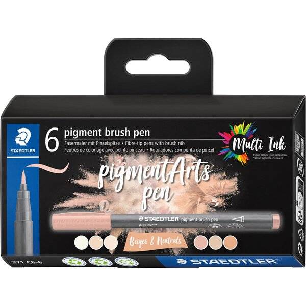 Pigment brush pen Beiges & Neutrals 6 Stück