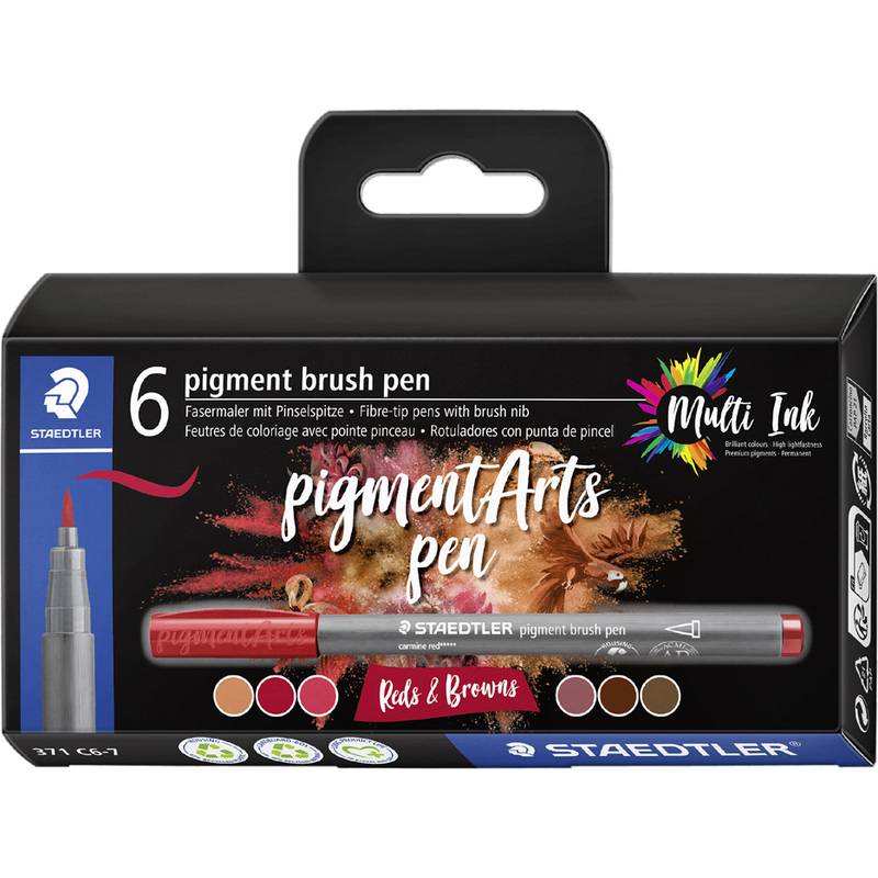 STAEDTLER Fasermaler pigment brush pen "Reds & Browns"