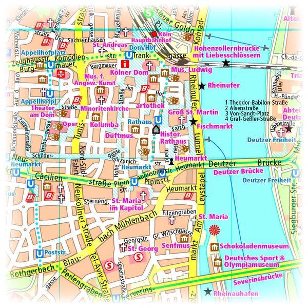 Köln. Innenstadtplan 1:18 000