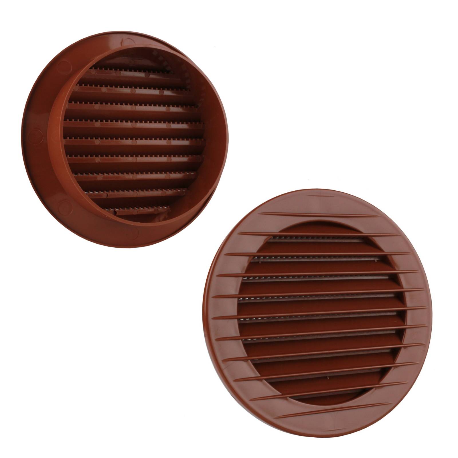 Lüftungsgitter Abluft Außen Insektenschutz ziegelrot Ø 90 mm Kunststoff rund Gitter Entlüftung