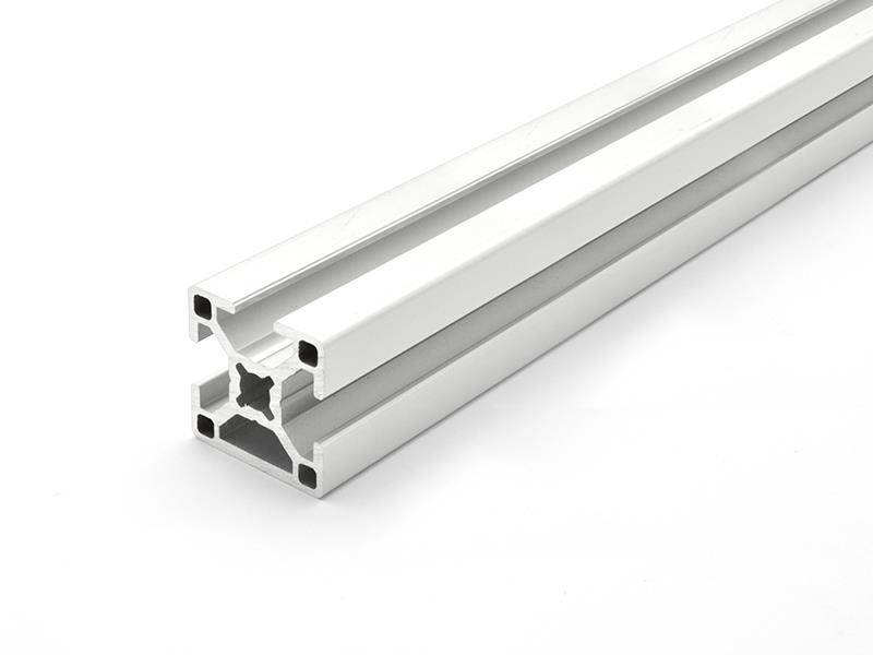 Design-Aluminiumprofil 30x30L 1 Nut verdeckt B-Typ Nut 8 (leicht), silber eloxiert. Aluminium Profil 30x30 Alu Profil 30 x 30 Systemprofil 530mm