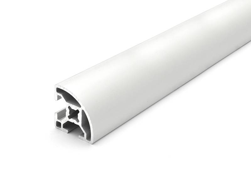 Design-Aluminiumprofil 30x30L Radius 25 B-Typ Nut 8 (leicht), silber eloxiert. Aluminium Profil 30x30 Alu Profil 30 x 30 Systemprofil 570mm