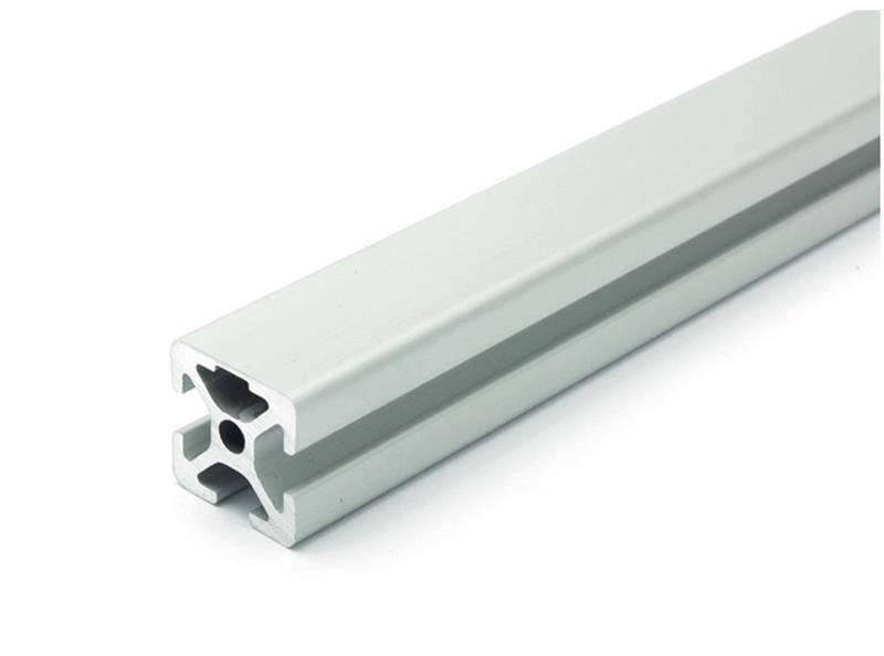Design-Aluminiumprofil 20x20L 1 Nut verdeckt I-Typ Nut 5 (leicht), silber eloxiert. Aluminium Profil 20x20 Alu Profil 20 x 20 Systemprofil 530mm