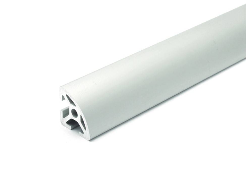 Design-Aluminiumprofil 20x20L R20 (Radius R20-90°) I-Typ Nut 5 (leicht), silber eloxiert. Aluminium Profil 20x20 Alu Profile 20 x 20 1250mm