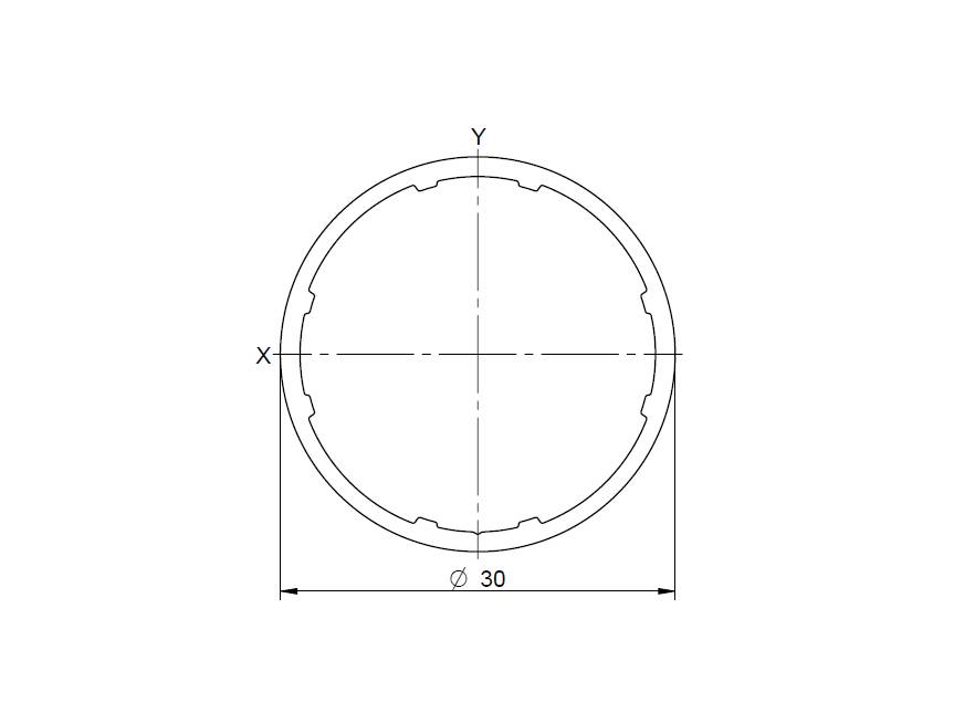 Rohr aus Aluminium D30 - I-Typ Alu Rohre Profile Zuschnitt: 1260mm