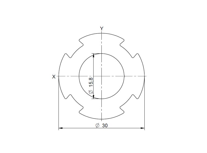 Profilrohr Aluminium D30 schwer I-Typ Nut 8 Alu Rohre Zuschnitt: 1520mm