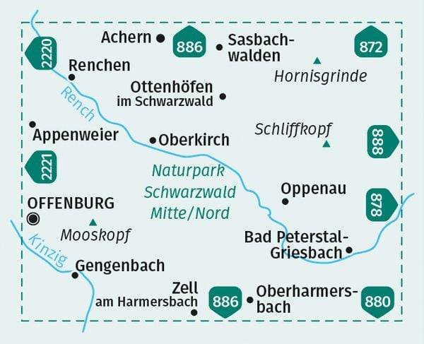 KOMPASS Wanderkarte 877 Oberkirch, Hornisgrinde, Gengenbach, Oppenau, Bad Peterstal-Griesbach 1:25.000