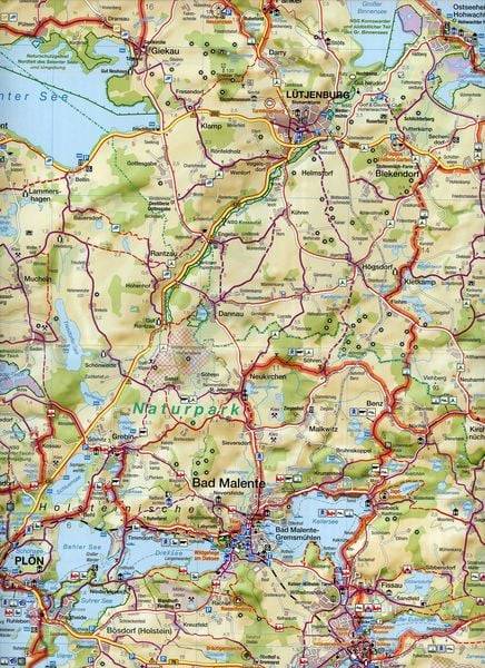 Fahrradkarte Kiel, Eckernförde bis Hohwacht 1:75.000