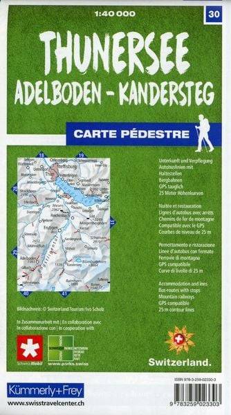 Thunersee / Adelboden - Kandersteg 30 Wanderkarte 1:40 000 matt laminiert