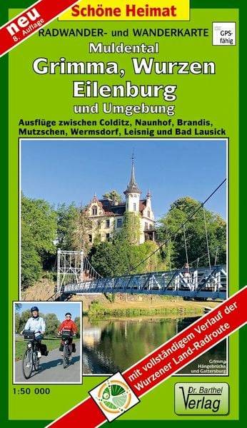 Radwander- und Wanderkarte Muldental, Grimma, Wurzen, Eilenburg und Umgebung 1 : 50 000