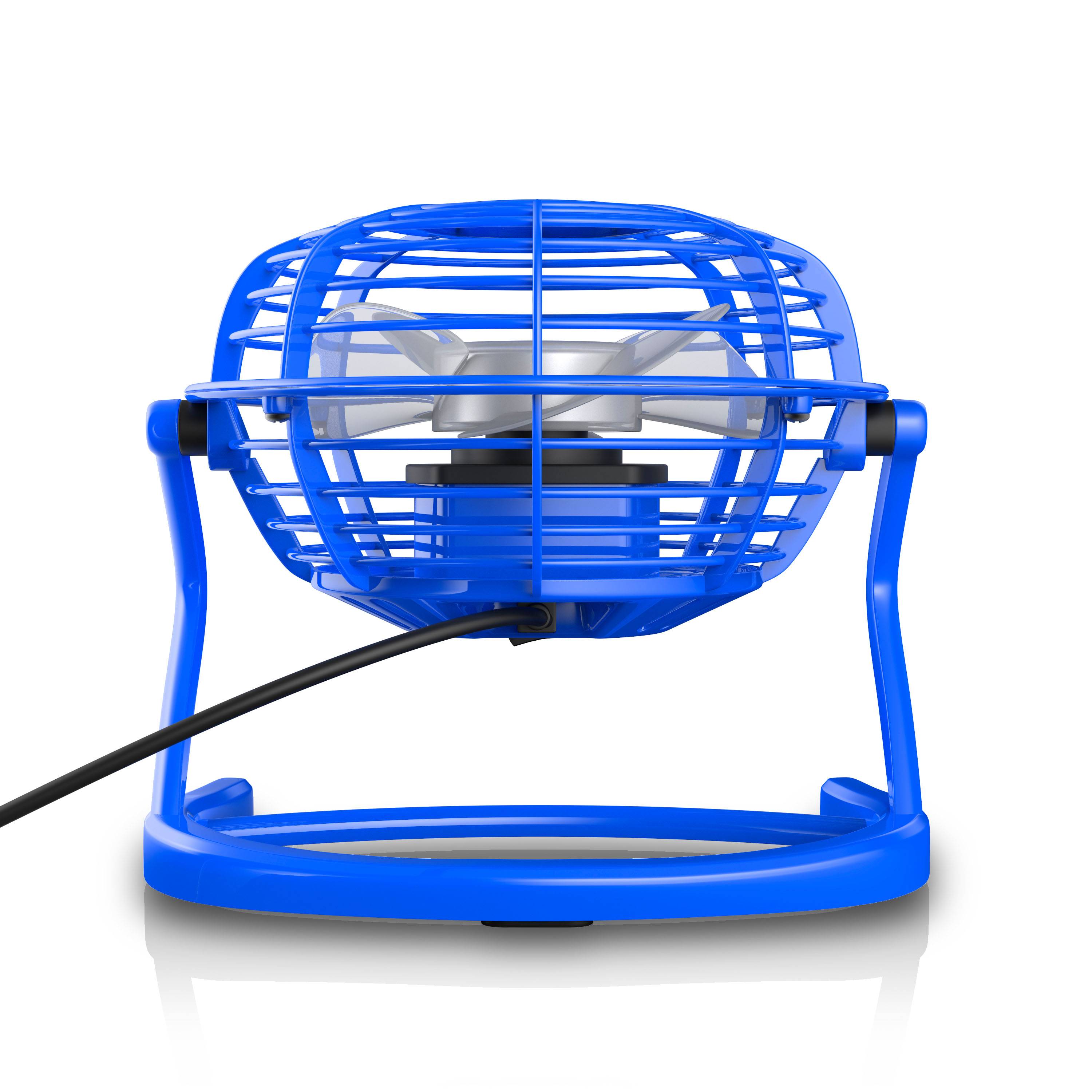 CSL Mini USB-Ventilator, Tischventilator neigbar, An/Aus-Schalter, optimal für den Schreibtisch, blau