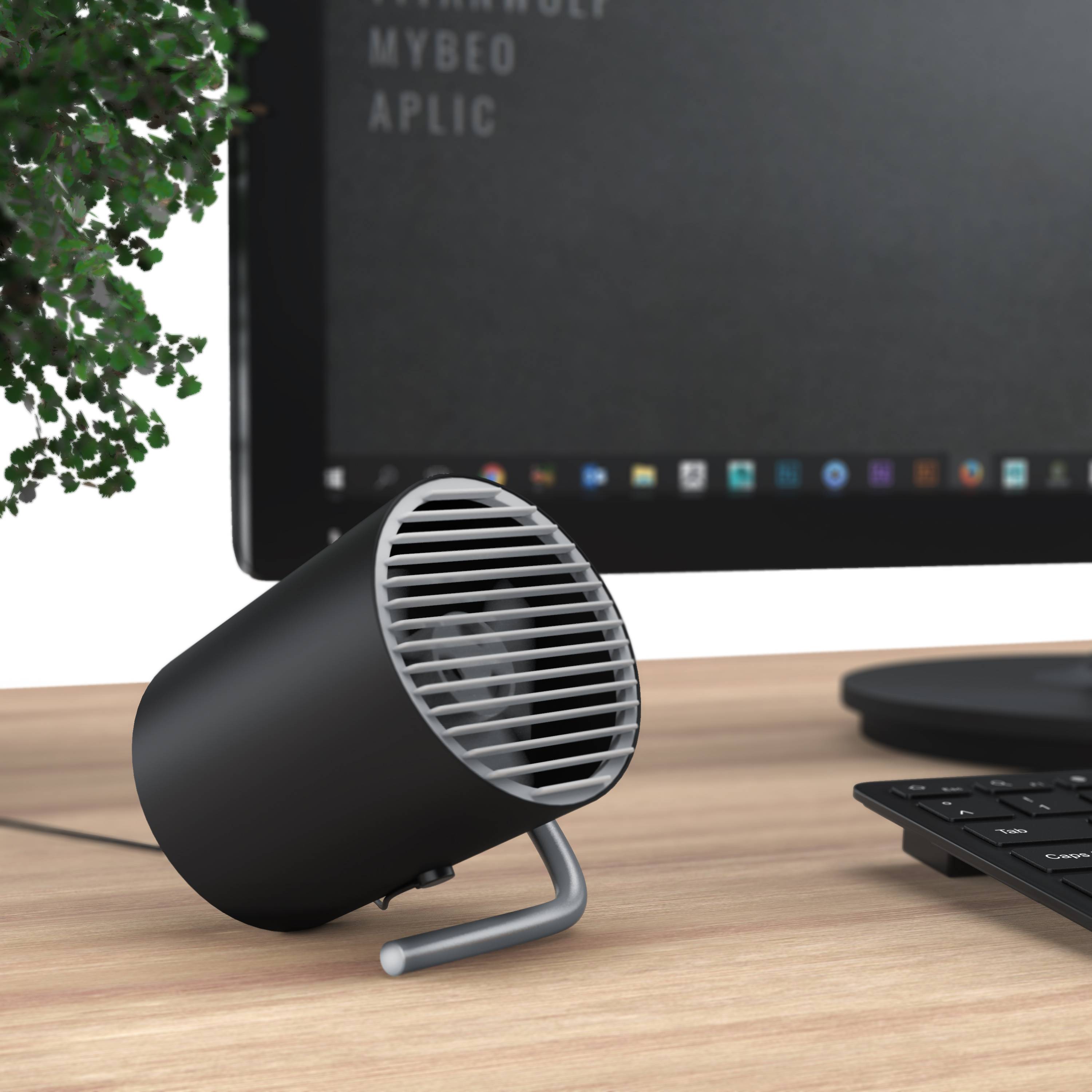 CSL USB Ventilator mini, Tischventilator klein, Schreibtischventilator sehr leise, Desk Fan per Touch regelbar