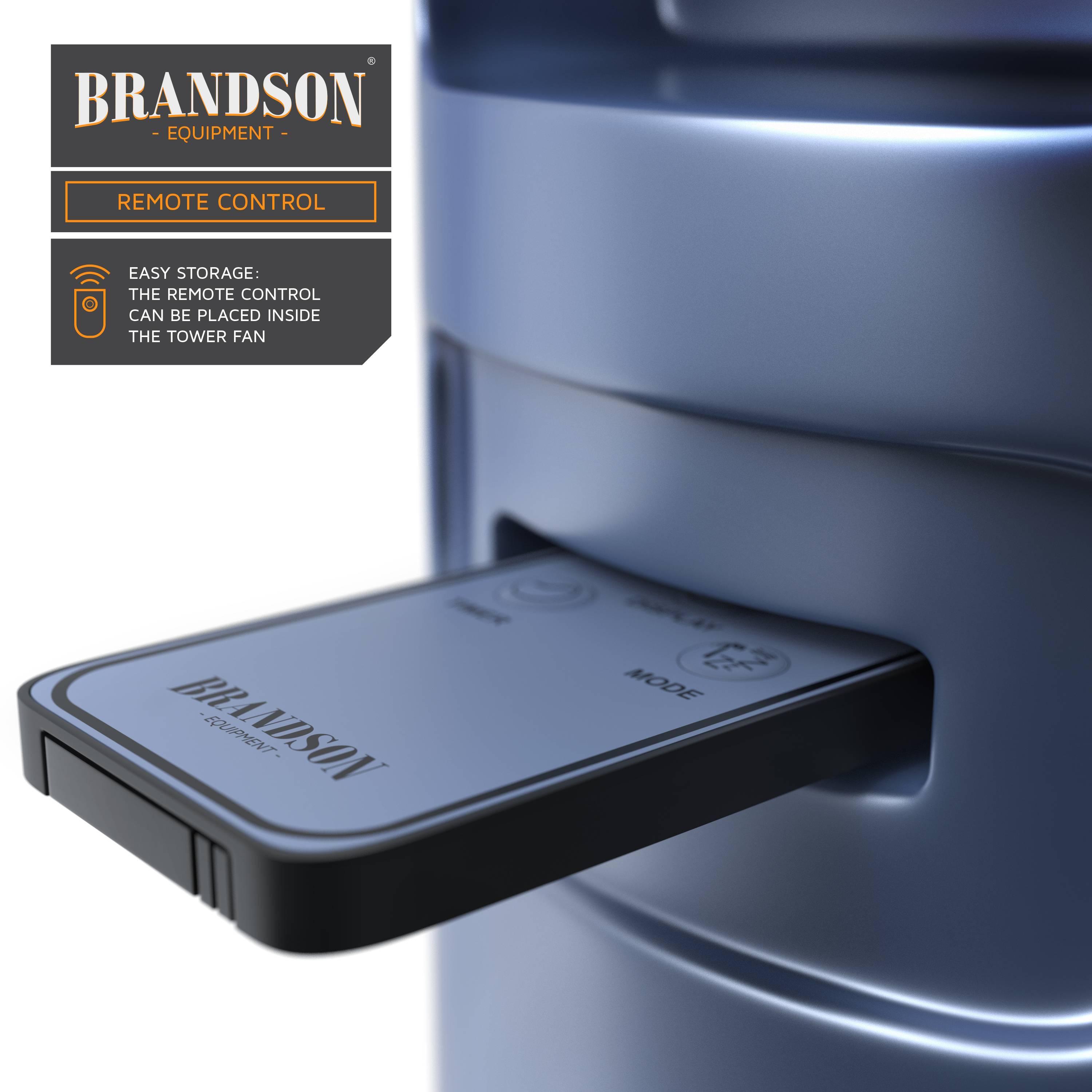 Brandson Turmventilator mit Fernbedienung, Oszillation 60°, Standventilator, Lüfter 96 cm, 45W Ventilator