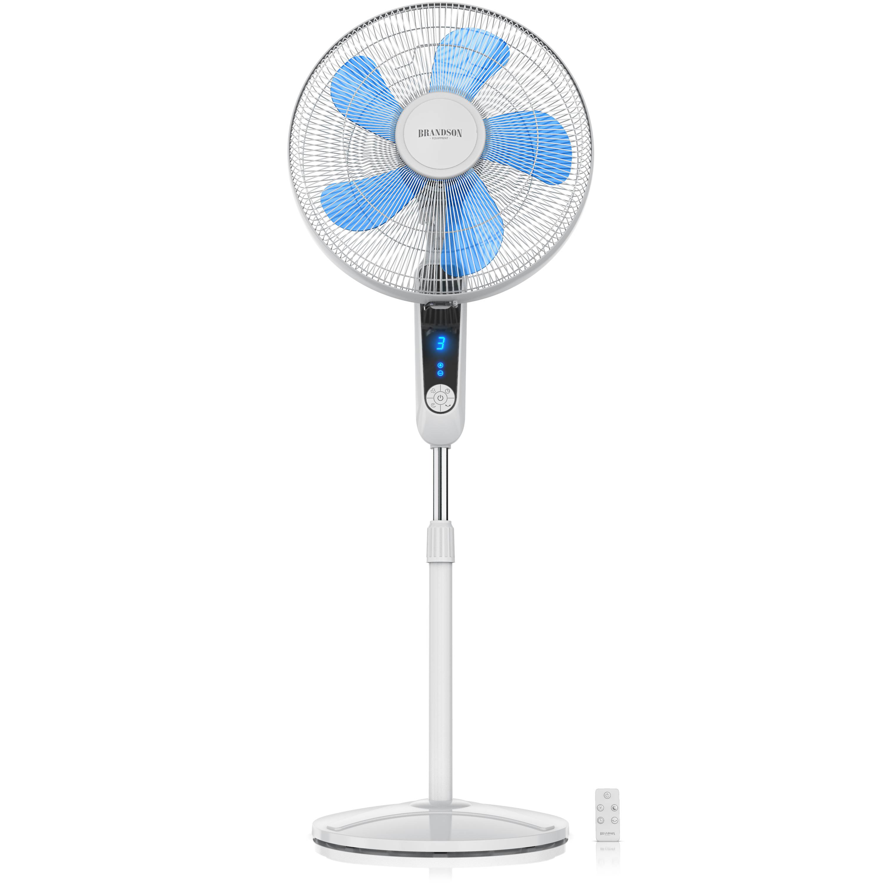 Brandson Standventilator + Fernbedienung & Display, Lüfter, Oszillation 80°, 60 Watt, Ventilator leise, Höhe verstellbar