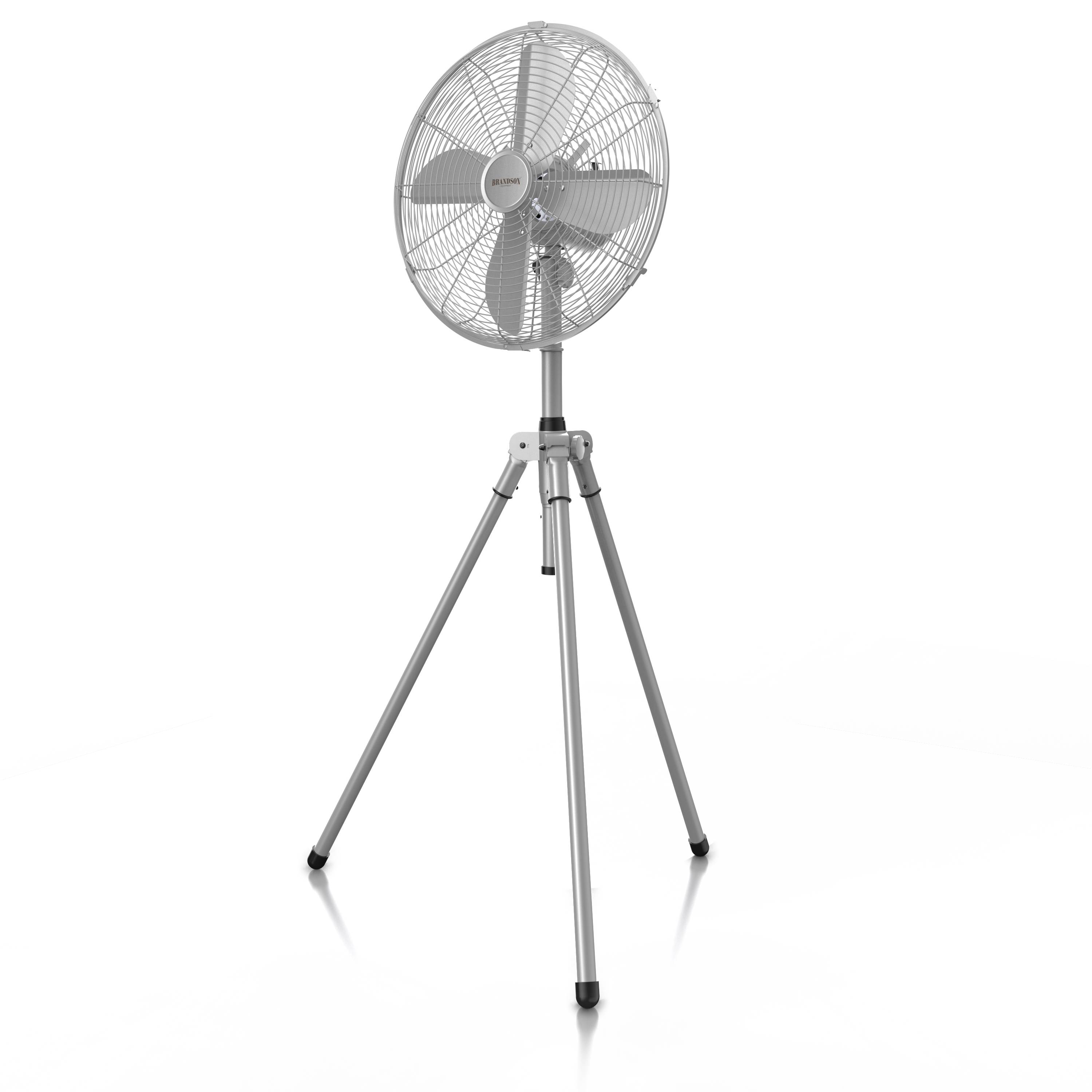 Brandson Standventilator 45 cm, 3 Geschwindigkeiten, Ventilator mit Dreibein-Stativ, 60 Watt, oszillierend, Silber