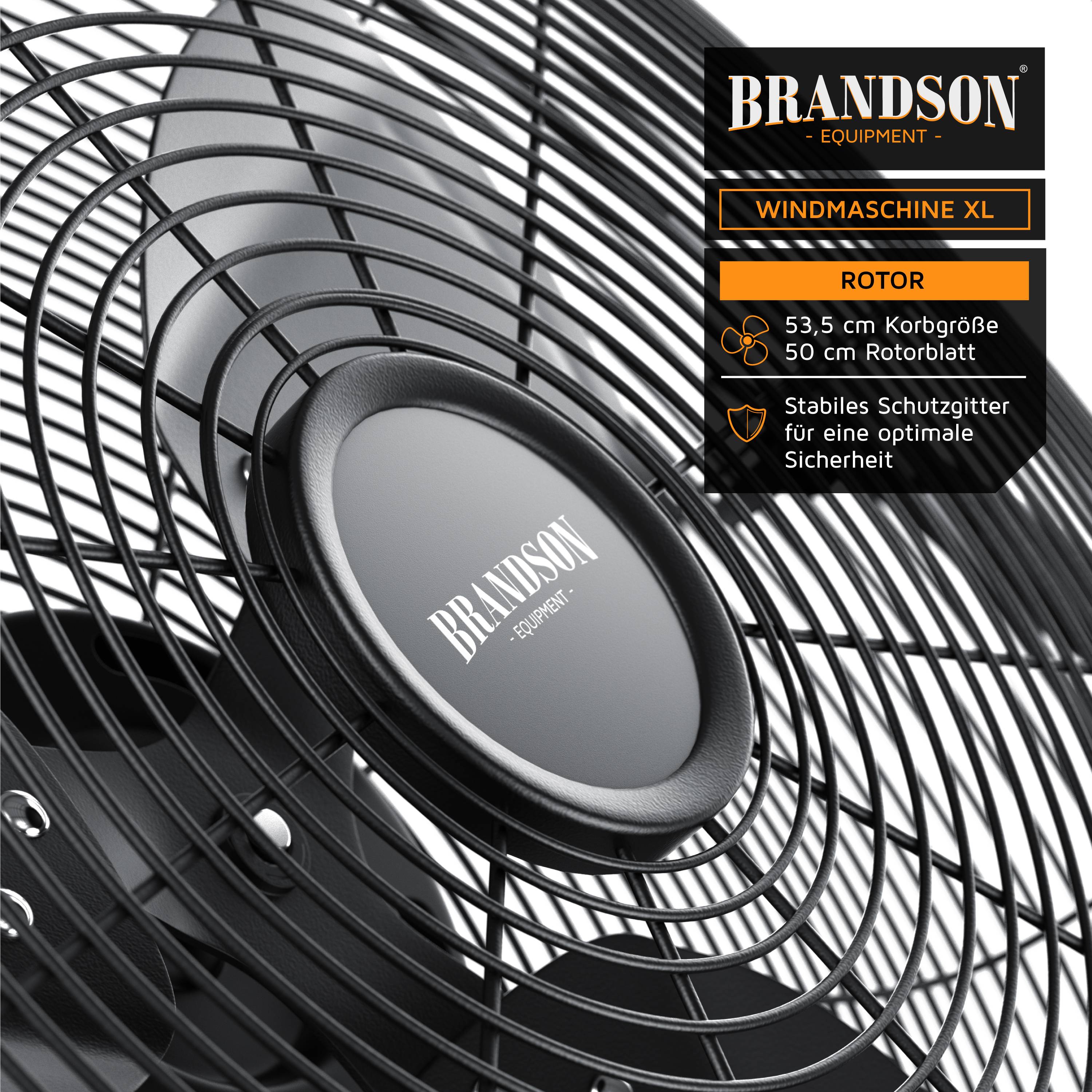 Brandson Windmaschine Retro Stil 160W, Ventilator in Schwarz, Standventilator 50 cm, Bodenventilator, hoher Luftdurchsatz