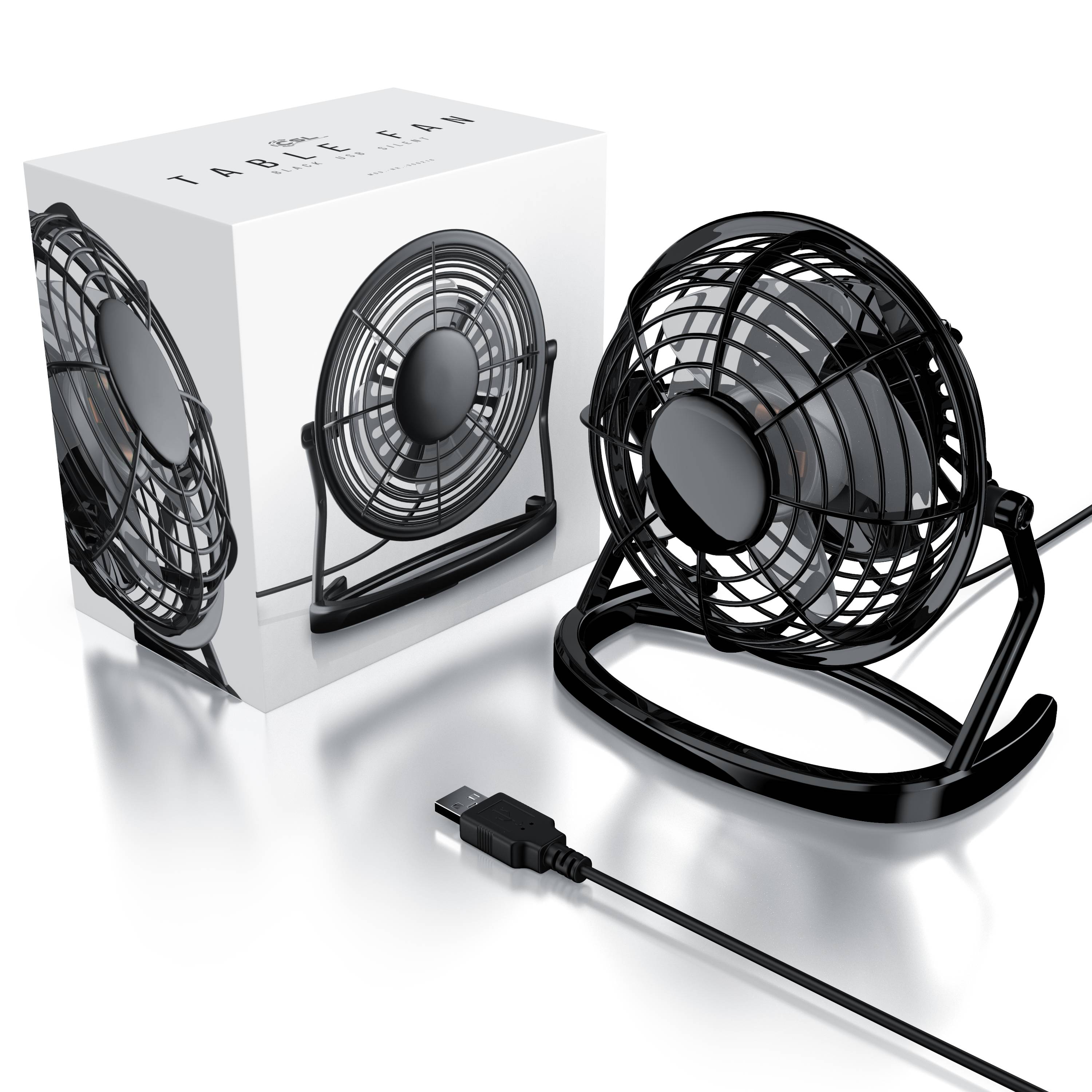 CSL Mini USB-Ventilator Tischventilator, stromsparend, ruhiger Lauf, 360° neigbar