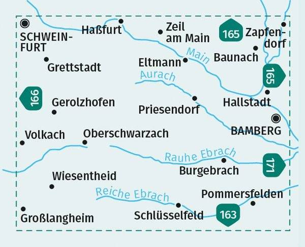 KOMPASS Wanderkarte 167 Nördlicher Steigerwald, Bamberg 1:50.000
