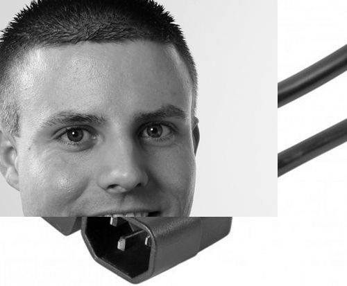 Kaltgeräte-Verlängerungskabel, C14 Stecker an C19 Buchse, 3,0 m, schwarz