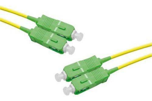 LWL Patchkabel Single-Mode OS2-Faser, 9/125 µm, gelb, SC APC 8° Duplex Stecker / SC APC Duplex Stec