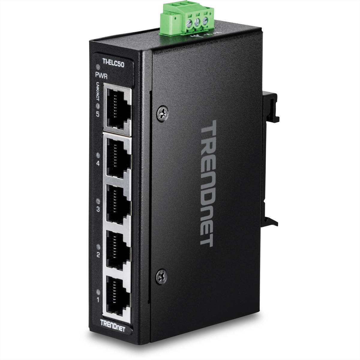 TRENDnet TI-ELC50 5-Port Ethernet Mini Switch Industrial DIN-Rail
