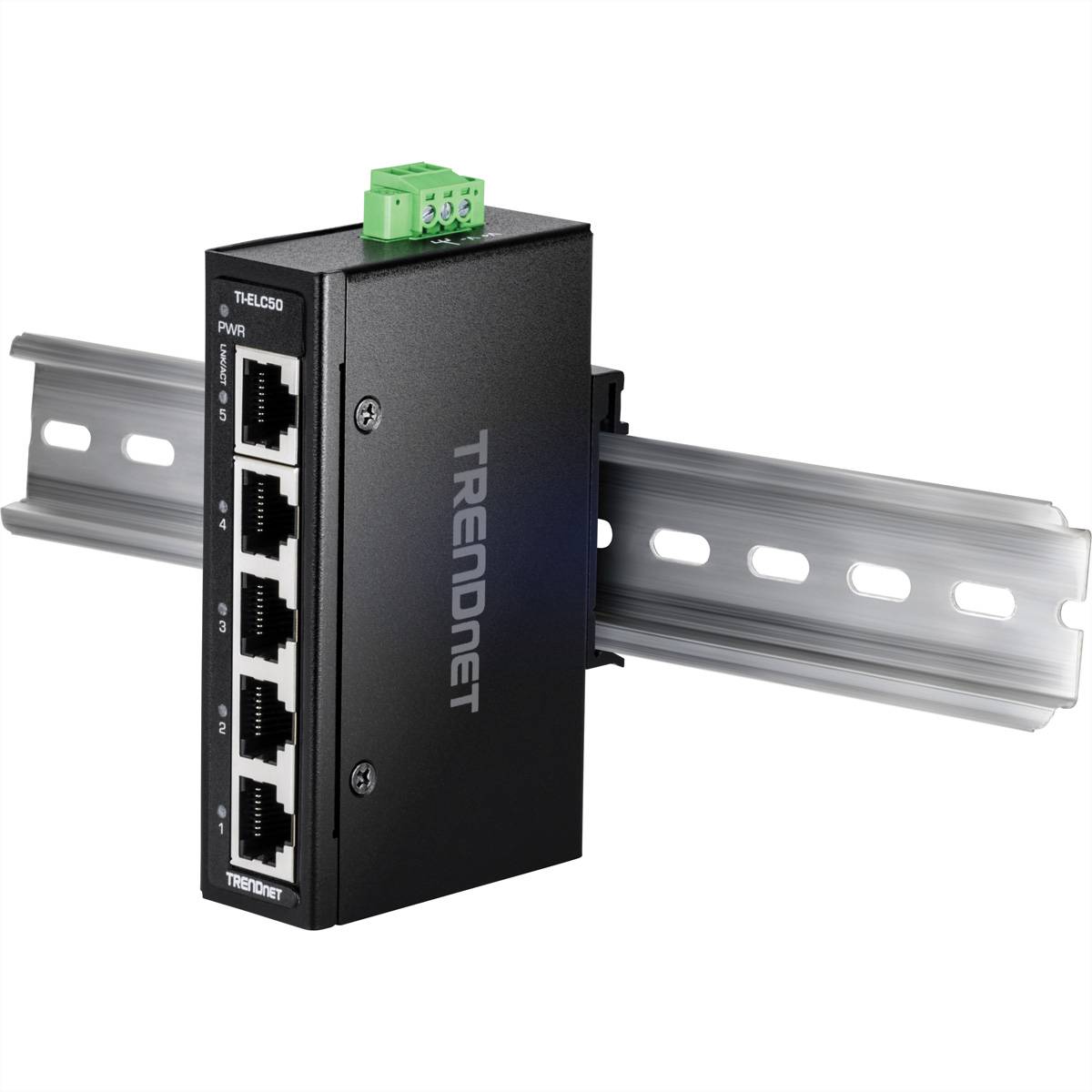 TRENDnet TI-ELC50 5-Port Ethernet Mini Switch Industrial DIN-Rail