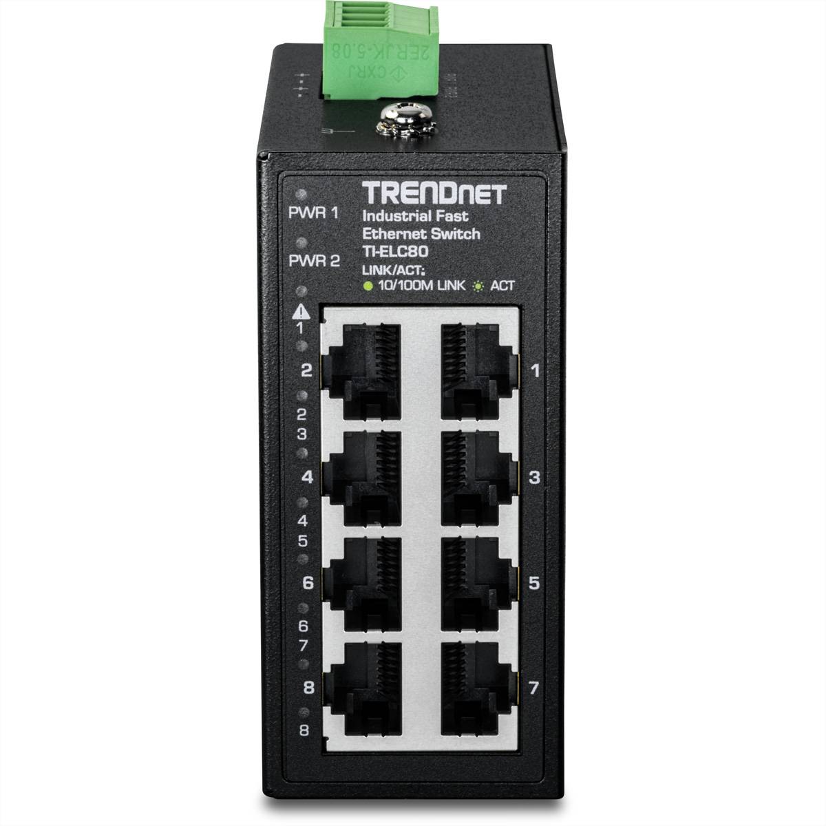 TRENDnet TI-ELC80 8-Port Ethernet Mini Switch Industrial DIN-Rail