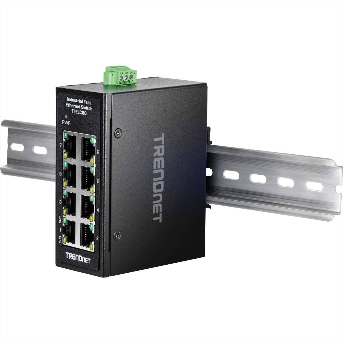 TRENDnet TI-ELC80 8-Port Ethernet Mini Switch Industrial DIN-Rail