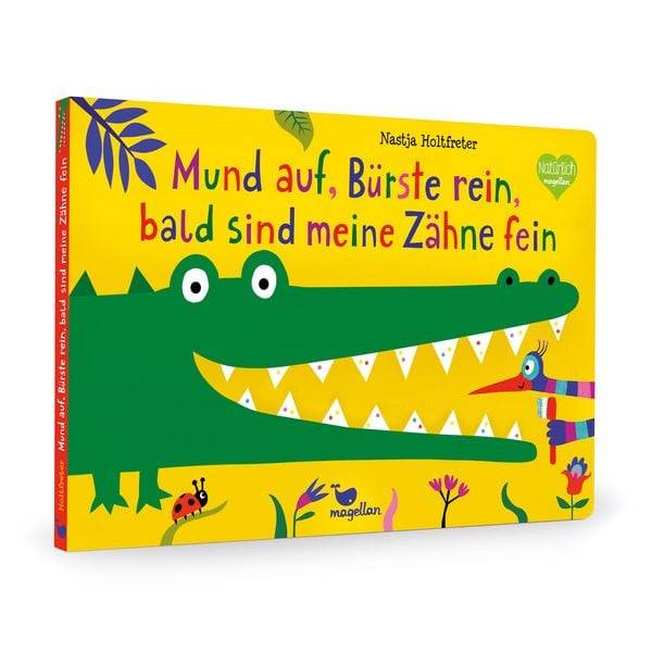 Mund auf, Bürste rein, bald sind meine Zähne fein