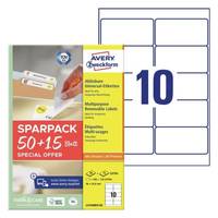 AVERY ZWECKFORM - Universal-Etiketten L4744REV-65 96 x 50.8 mm 65 Blatt - Etiketten/Beschriftungsbänder - A4