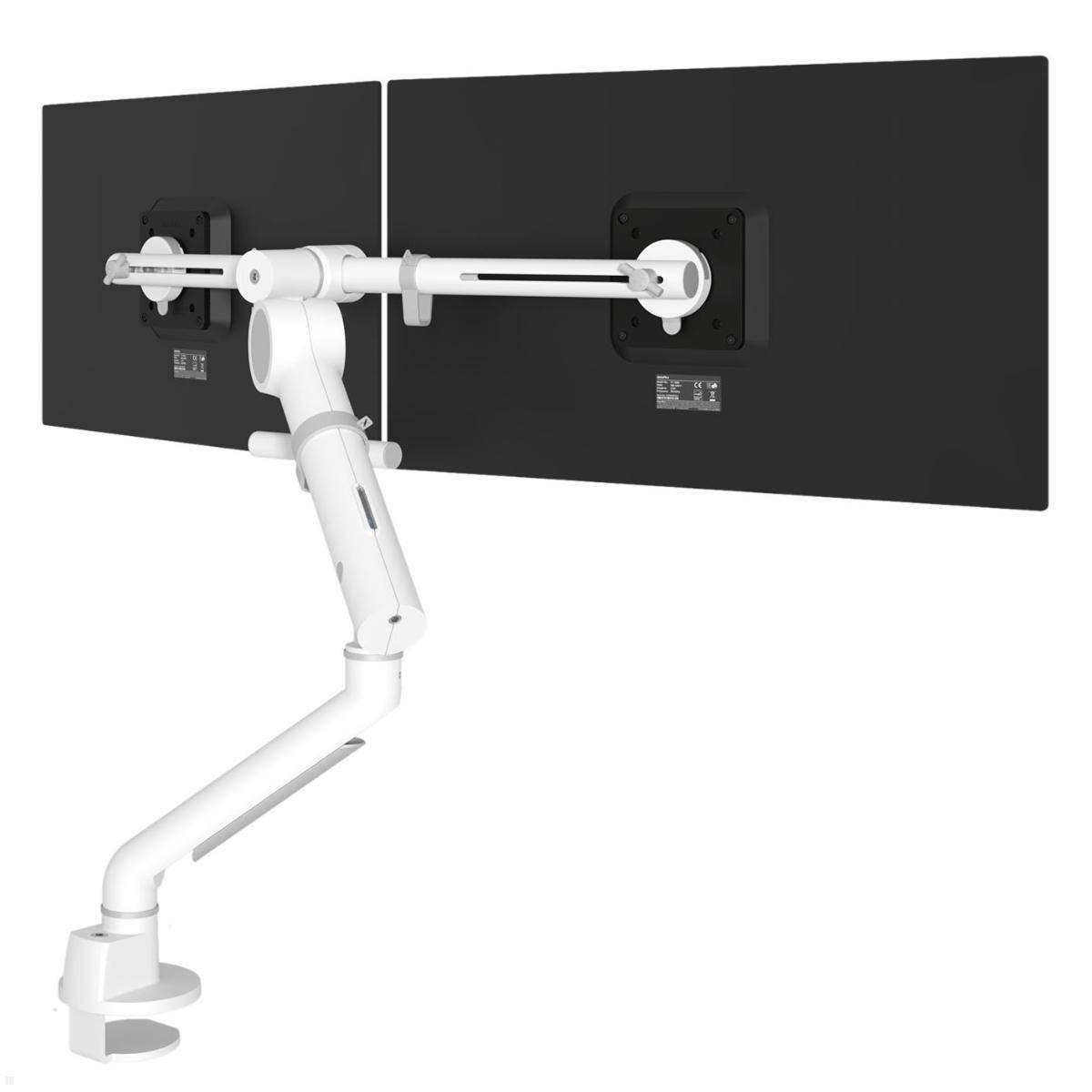 Dataflex Viewgo pro HD Monitorhalterung für 2 Monitore mit Griff (48.840), weiß