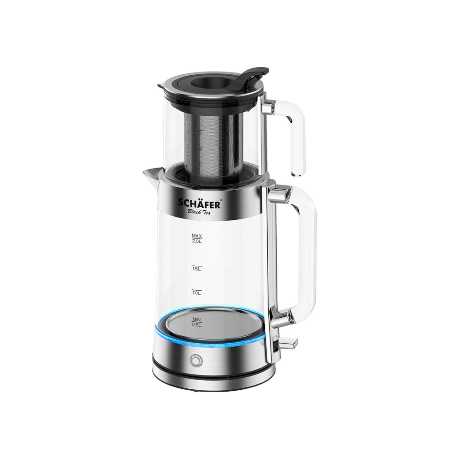 Komplettset für Teeliebhaber: 2200W Wasserkocher (2,0 L) und Teekanne (0,8 L) für vielfältige Teesorten