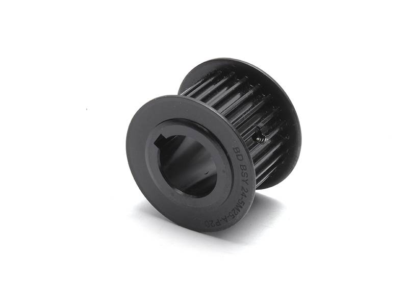 Zahnriemenrad HTD5M 25mm breit - 24 Zähne, Bohrung 20,00mm H7 mit 5mm Passfedernut, Stahl