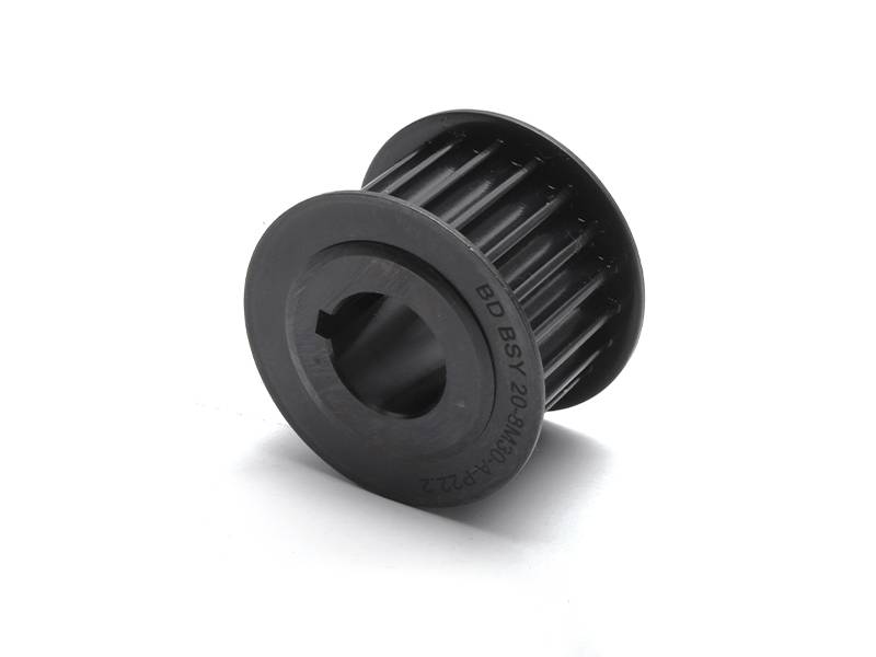 Zahnriemenrad HTD8M 30mm breit - 20 Zähne, Bohrung 22,20mm H7 mit 5mm Passfedernut, Stahl