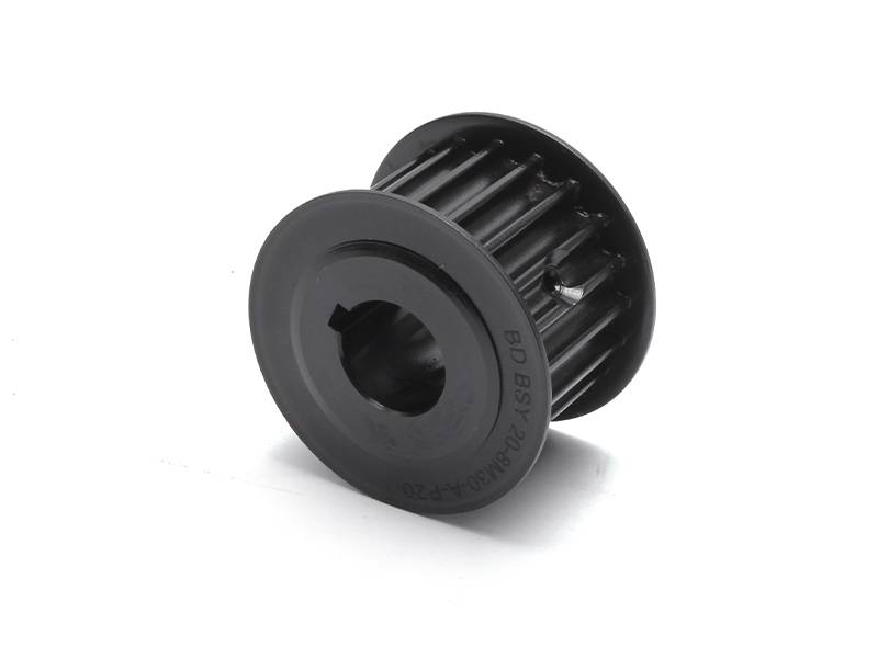 Zahnriemenrad HTD8M 30mm breit - 20 Zähne, Bohrung 20,00mm H7 mit 5mm Passfedernut, Stahl