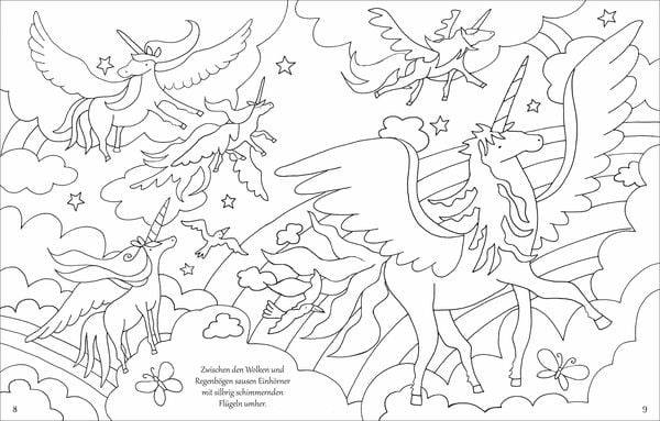 Mein Malbuch: Im Einhornland