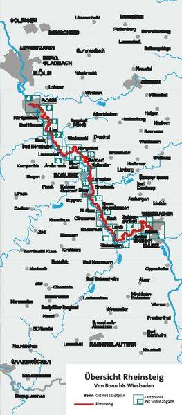 KOMPASS Wander-Tourenkarte Rheinsteig 1:50.000