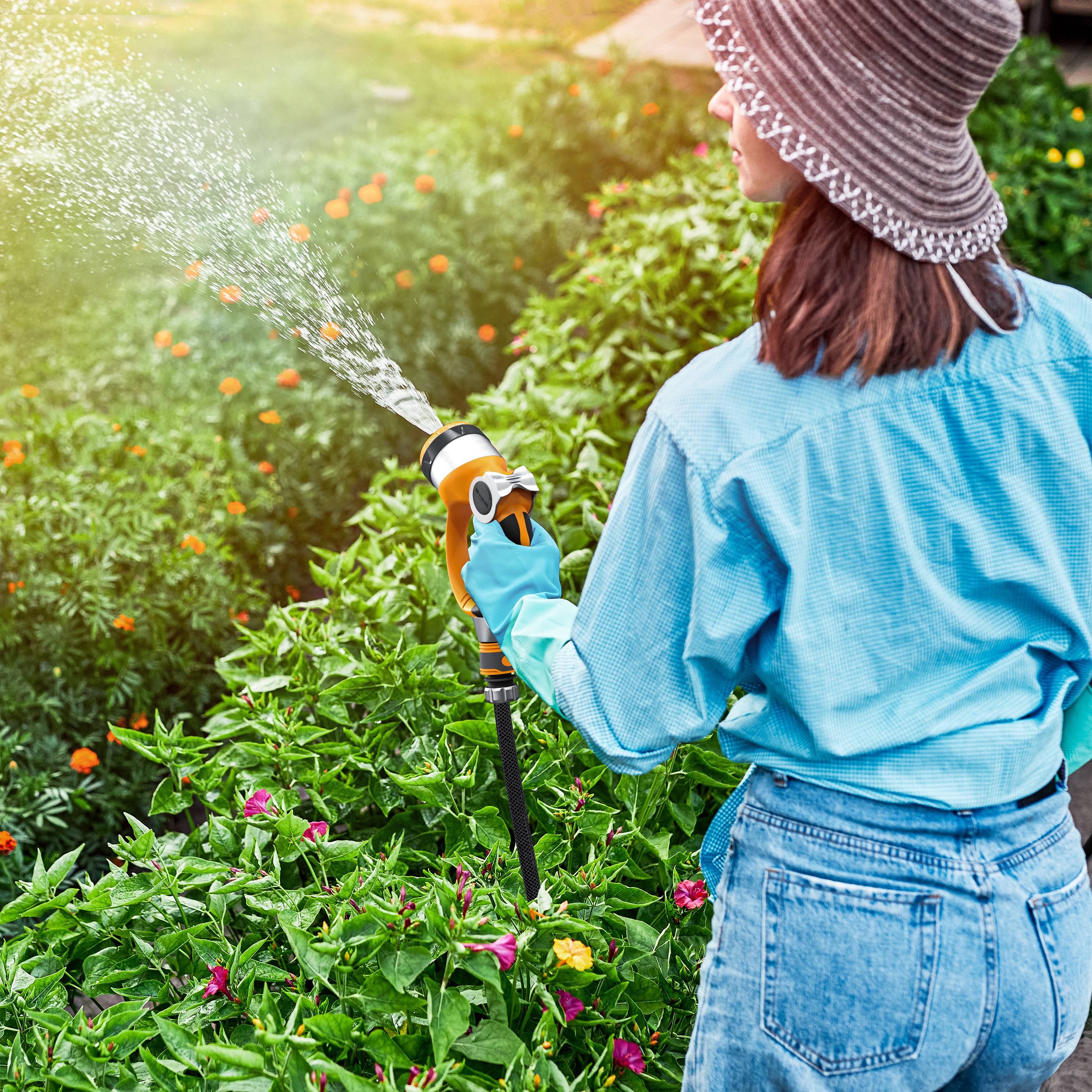 Brandson Garten-Handbrause | Gartenpistole Gartenbrause | 7 Sprühprofile | Schieberegler | Pistolengriff mit Halteclip