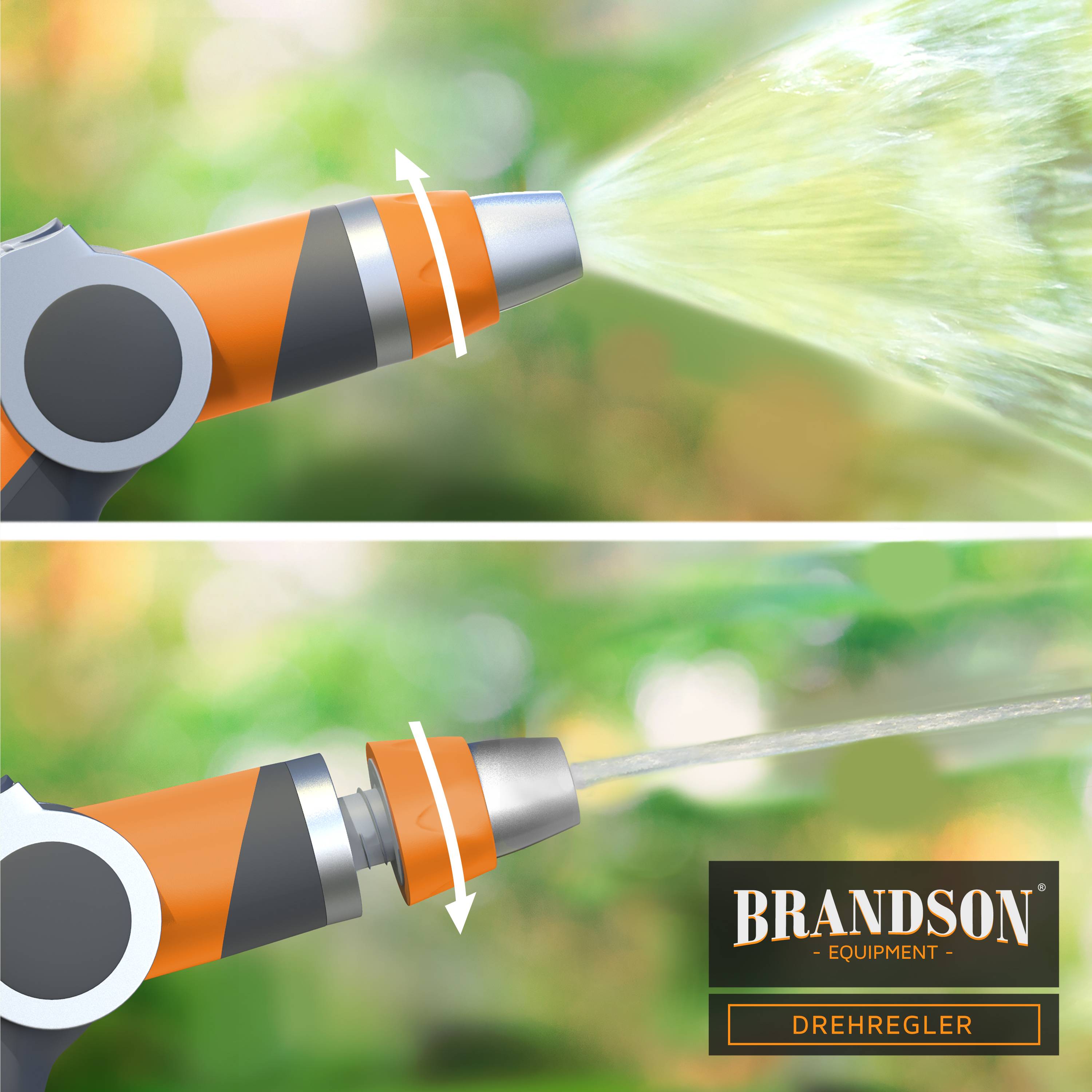 Brandson Gartenbrause, Garten Handbrause für Gartenschlauch, Spritzpistole, robuste Bauweise, Schieberegler, regelbar