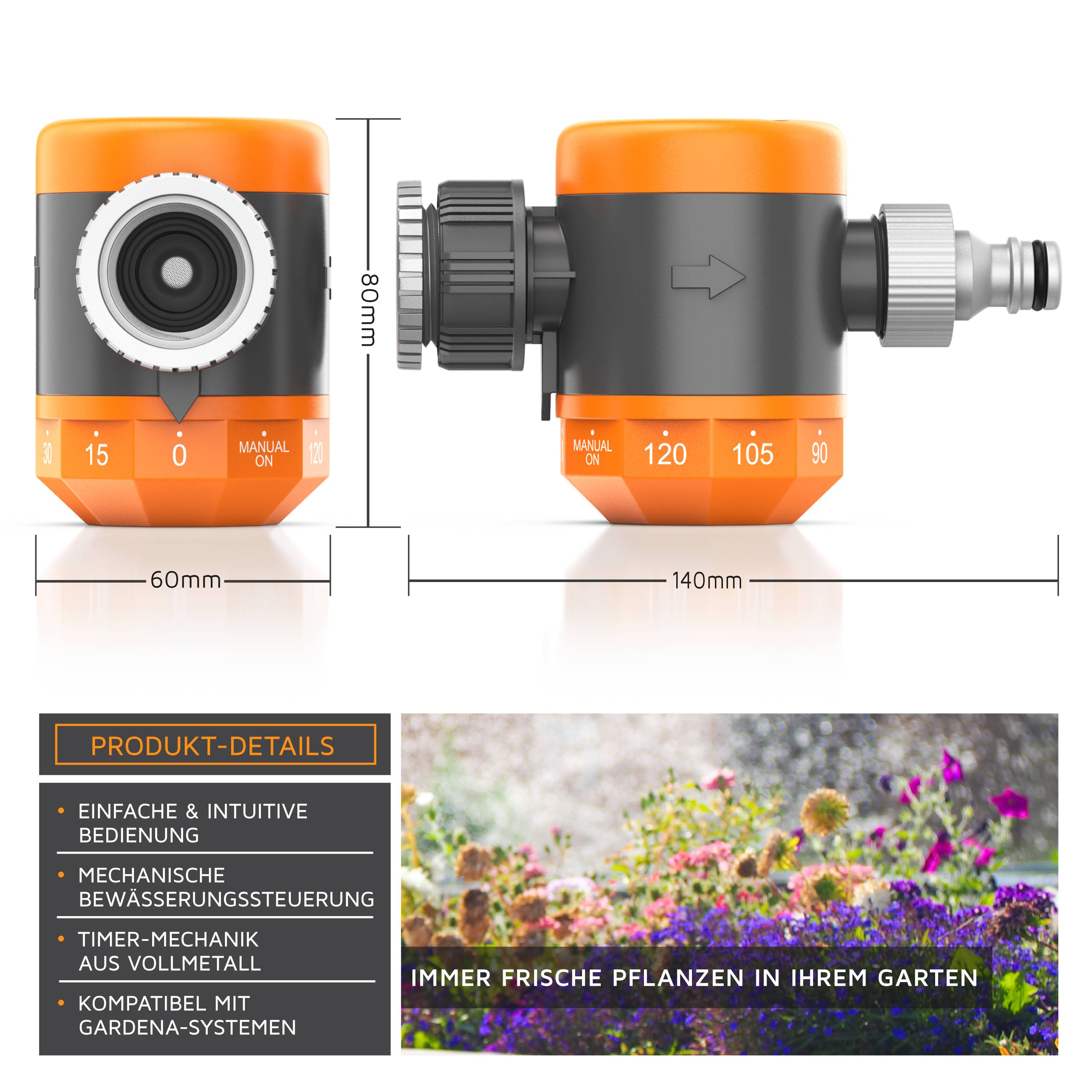 Brandson Bewässerungsuhr - Wasserzeitschaltuhr - Bewässerungssteuerung - Bewässerungssystem - einfache manuelle