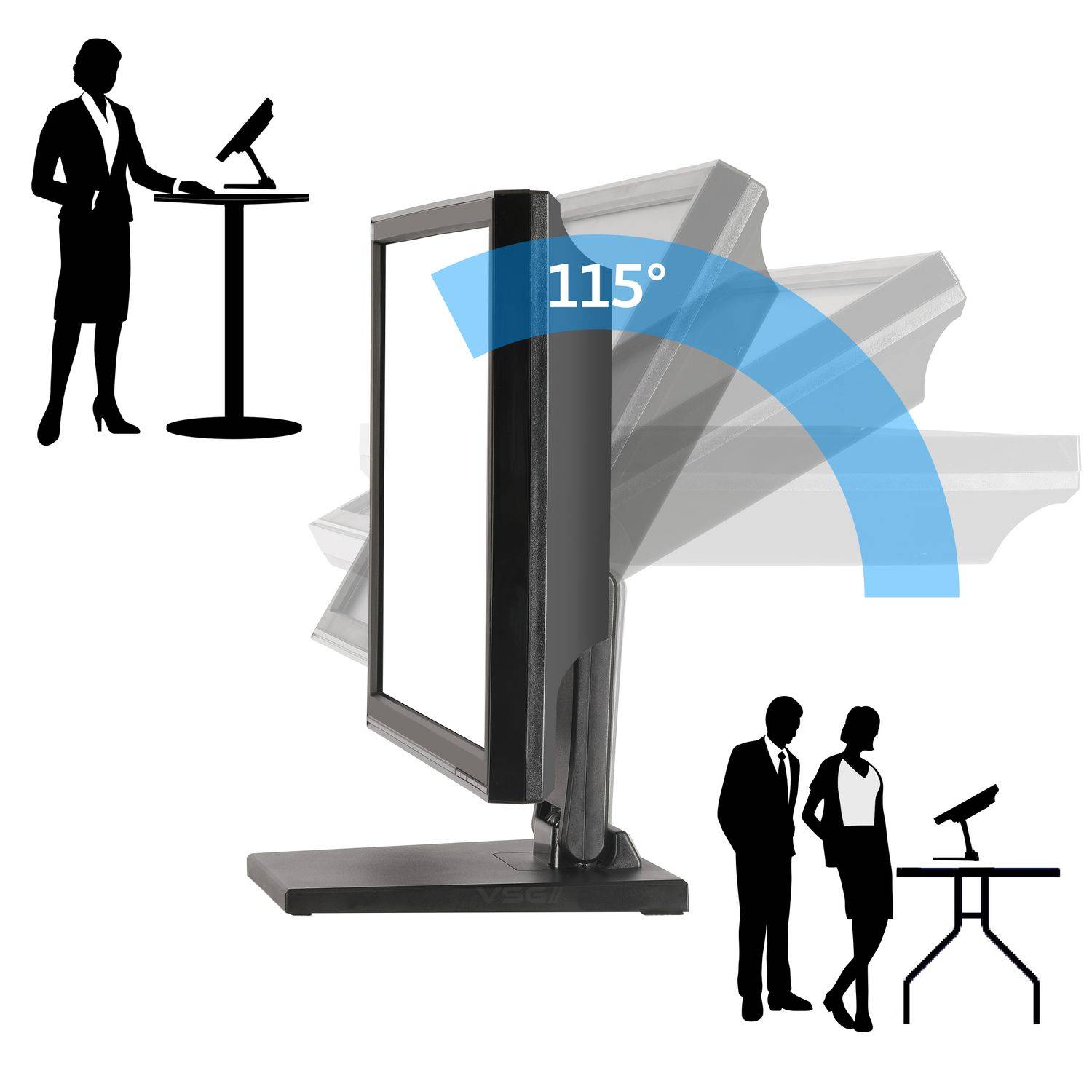 VSG24 Standfeste Halterung SUPREME | Touchscreens POS oder PC Monitore VSG-92001
